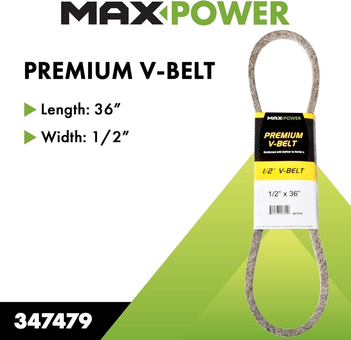 Cinturón reforzado fibra kevlar 1/2x36
