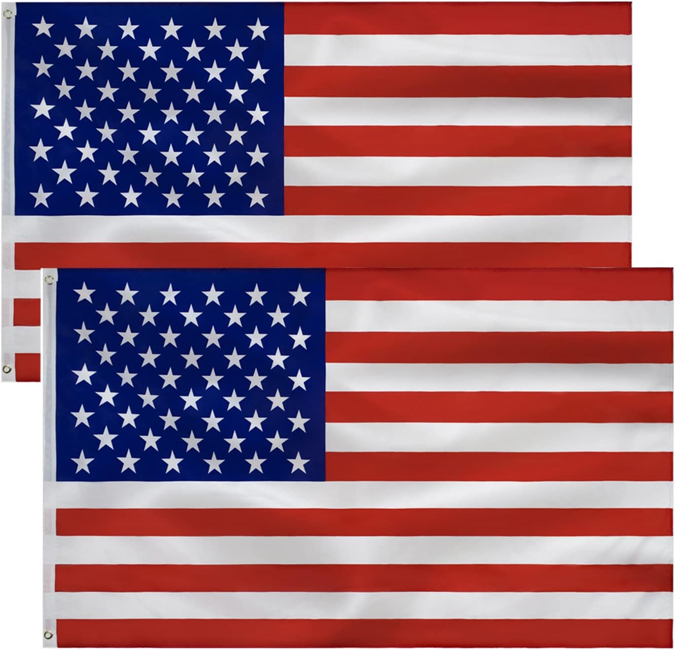 2 Banderas EE.UU. 3x5ft Poliéster Ojales Latón