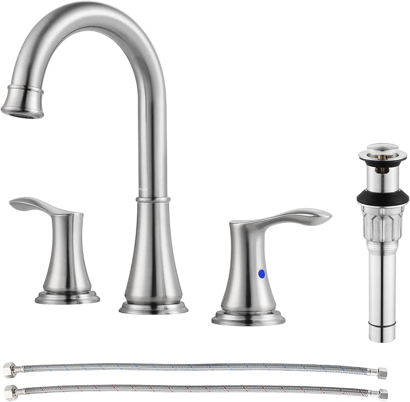 Grifo baño doble manija níquel cepillado Demeter 13651