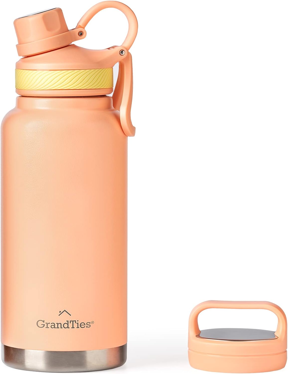 Botella agua acero inox 2 tapas aislada sin BPA para viajes