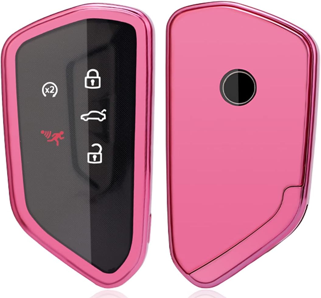 Funda TPU llavero VW ID4 MK8 Golf GTI Skoda Octavia rosa