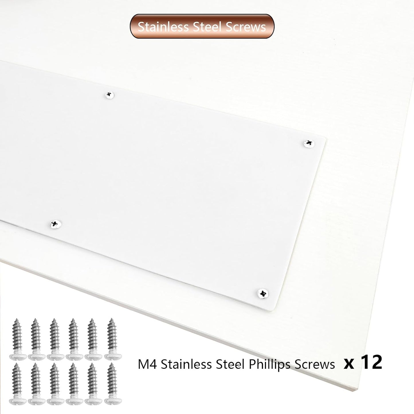 Placa aluminio puerta 6x24pulg 18Ga blanco