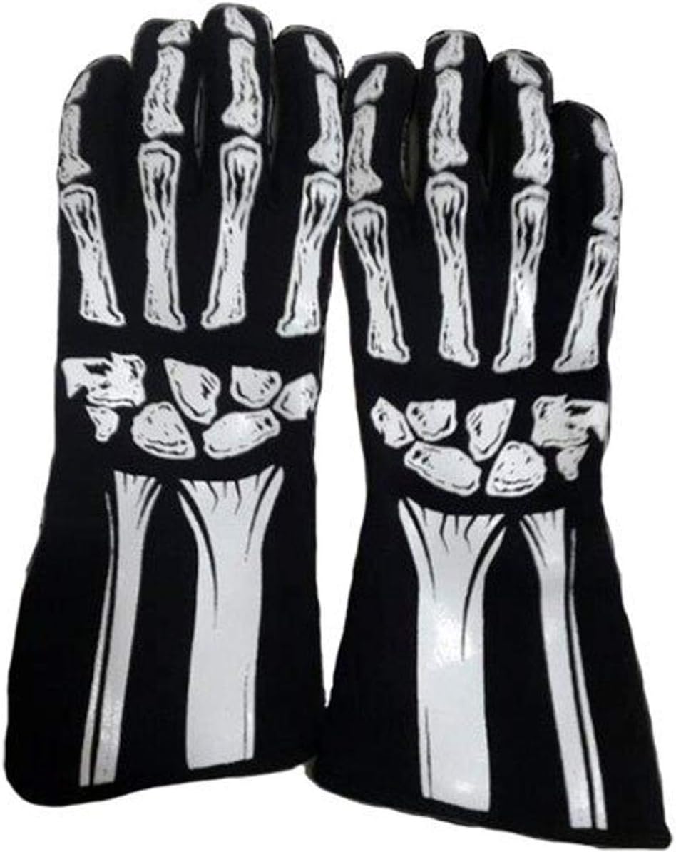 Guantes esqueleto unisex blanco grande pack 1