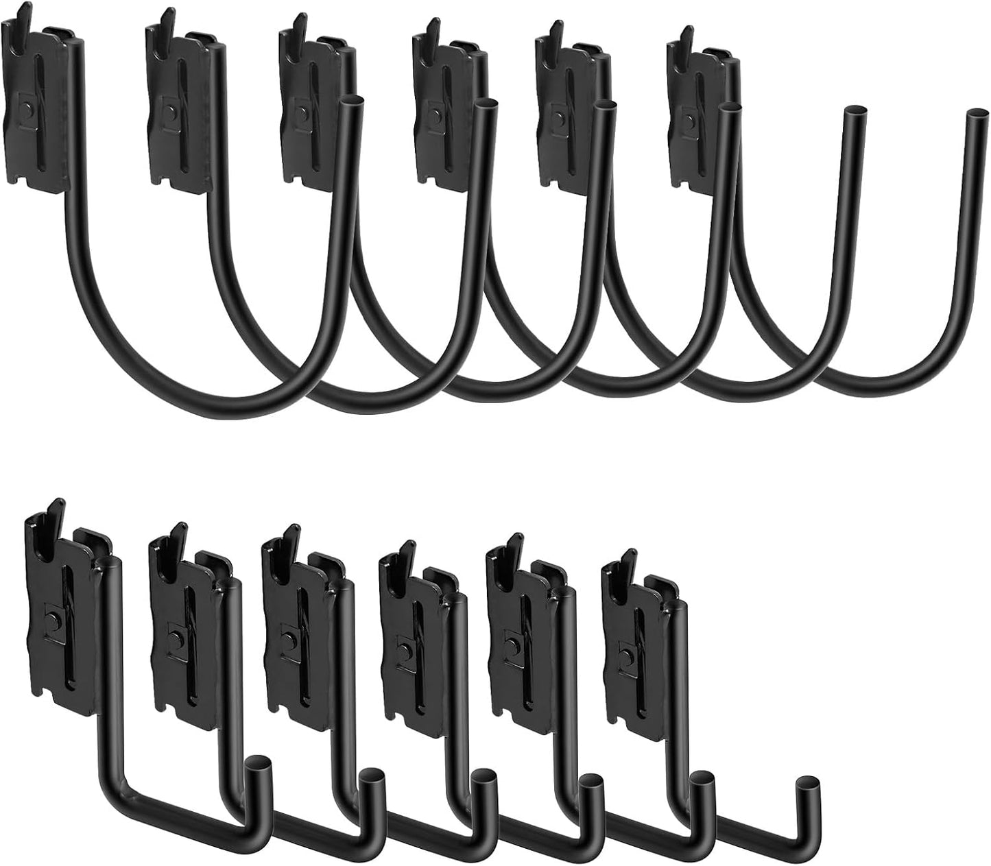 12 Ganchos J E-Track Negro para Remolque Cerrado