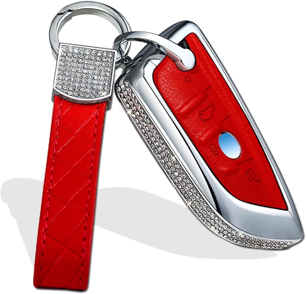 Funda llavero piel cristales brillantes comp BMW