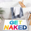 Alfombra baño antiderrap texto Get Nake 31.5x20"