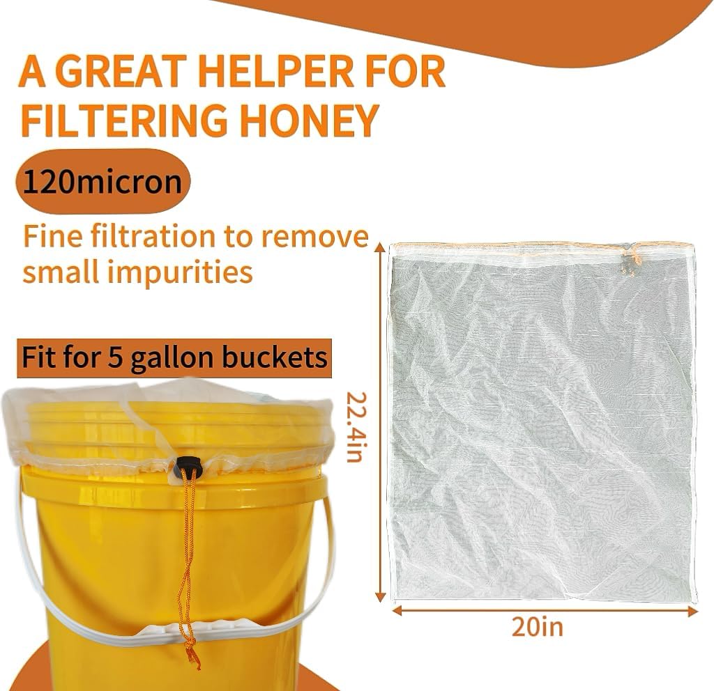 Colador miel malla ultrafina con cordón 5gal