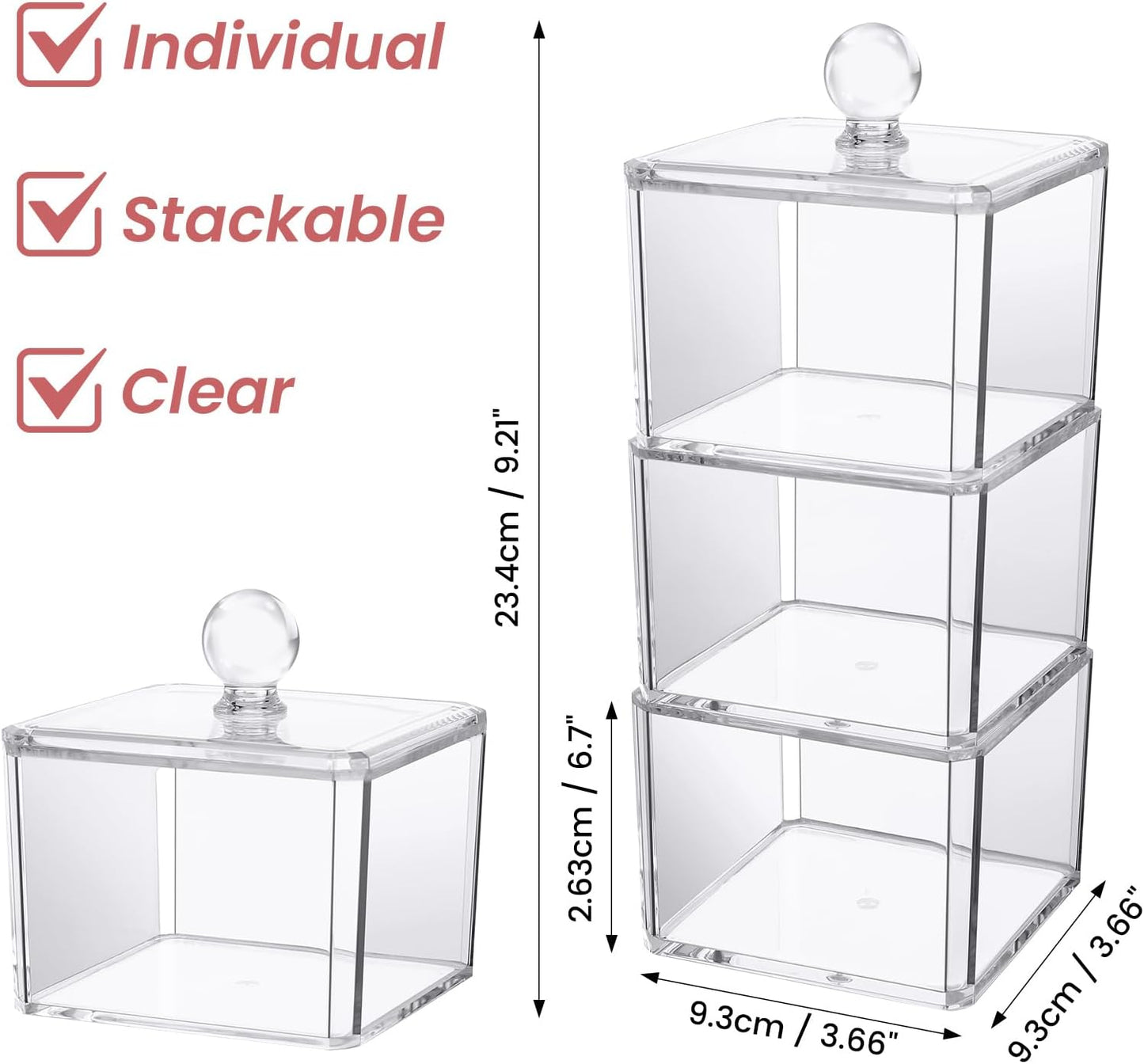 Organiz. accesorios cabello niña acrílico 3 niveles transparente