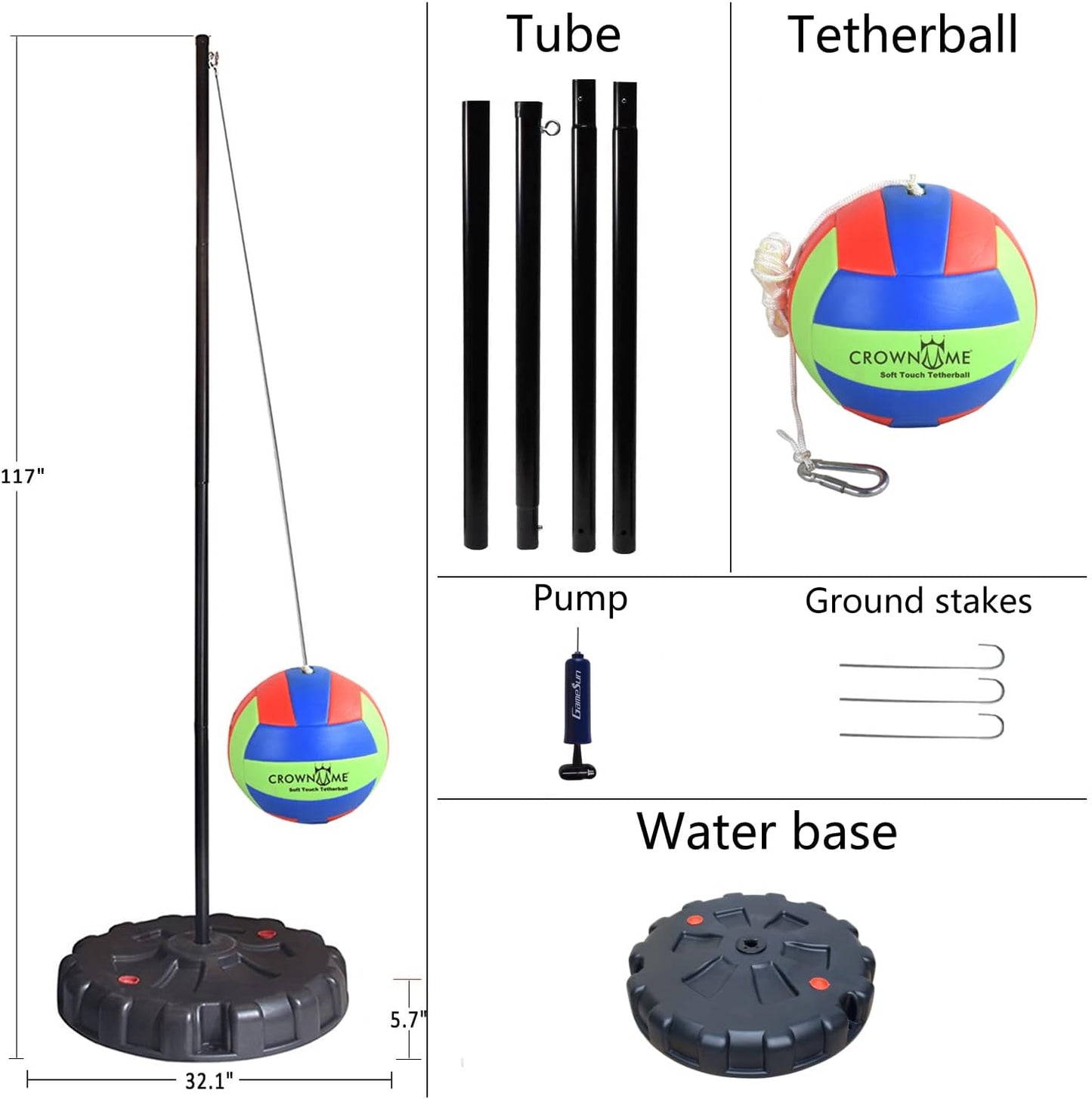 Set Tetherball con Cuerda y Aro Mosquetón