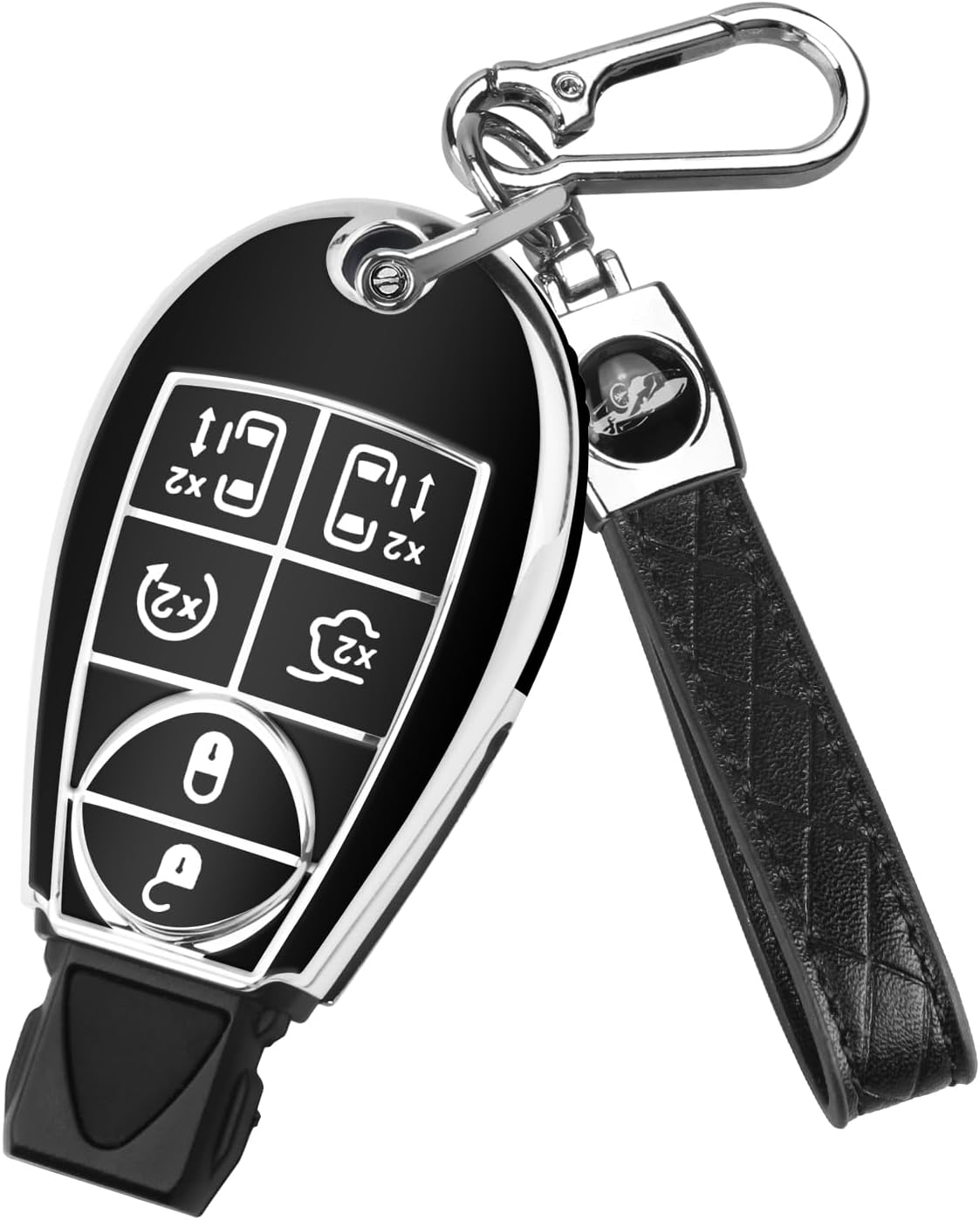 Funda llave TPU suave compat. Dodge Jeep Ram Chrysler negro
