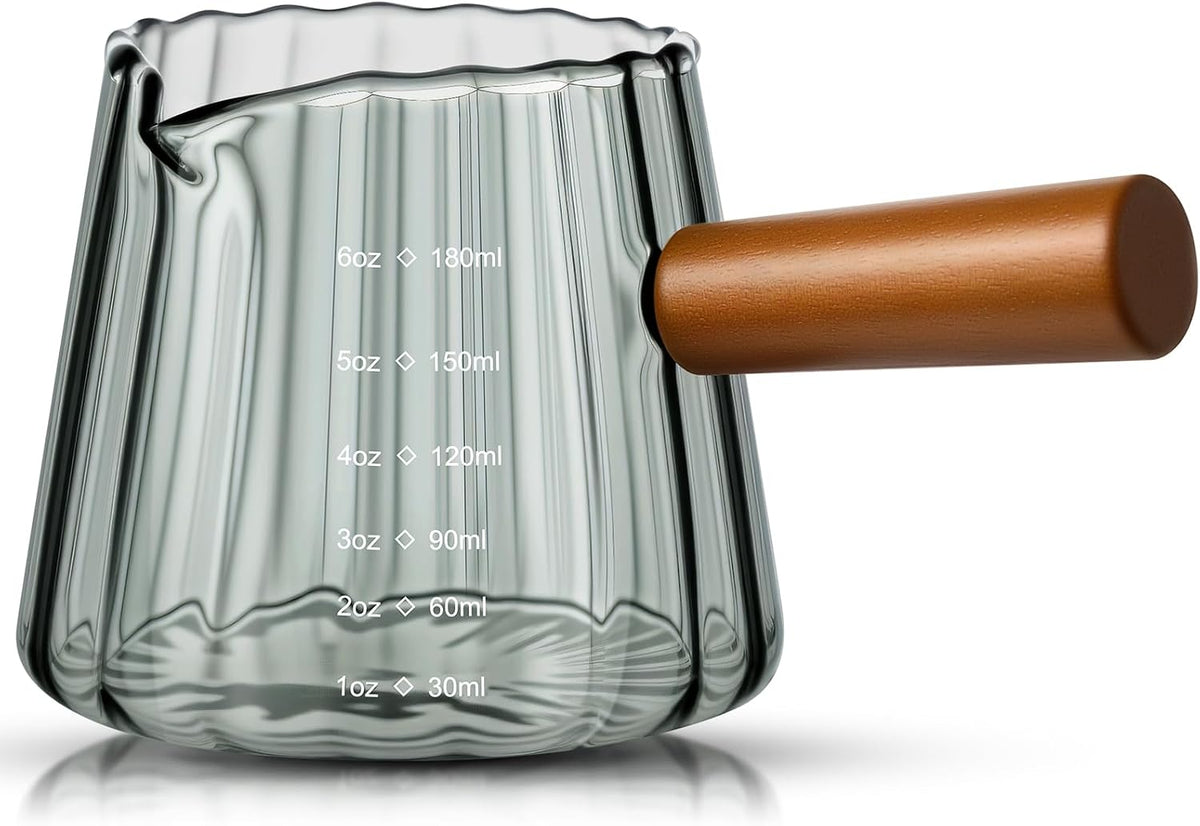 Vaso Espresso con Asa 6oz Medidor para Bar de Café Gris
