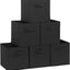 6 Pzas Cubos Almacenamiento 11" Tela Plegables Negro
