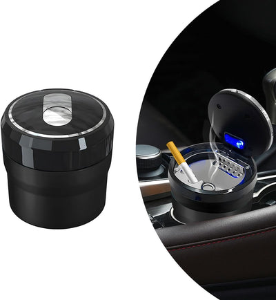 Cenicero automóvil con luz LED, soporte tazas desmontable