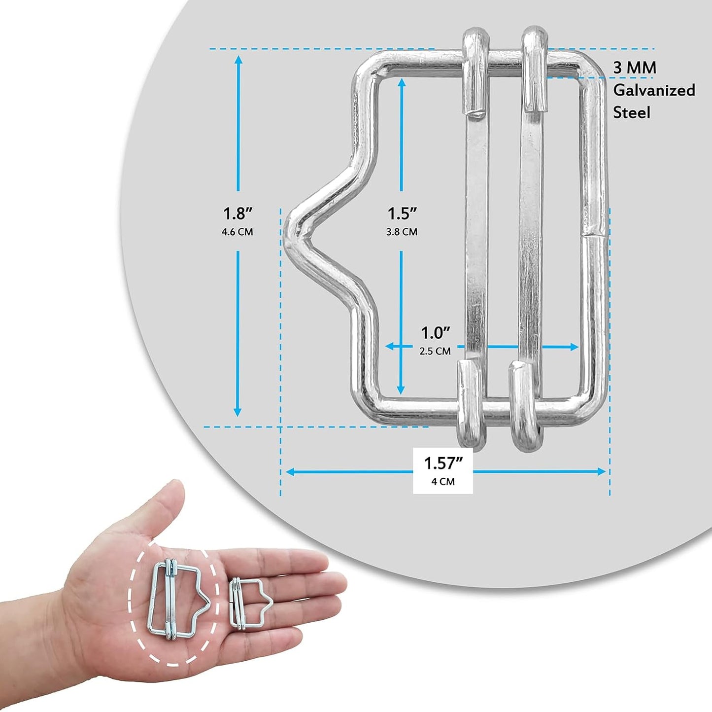 Empalmador eléctrico Polytape 1-1/2" plateado set 10