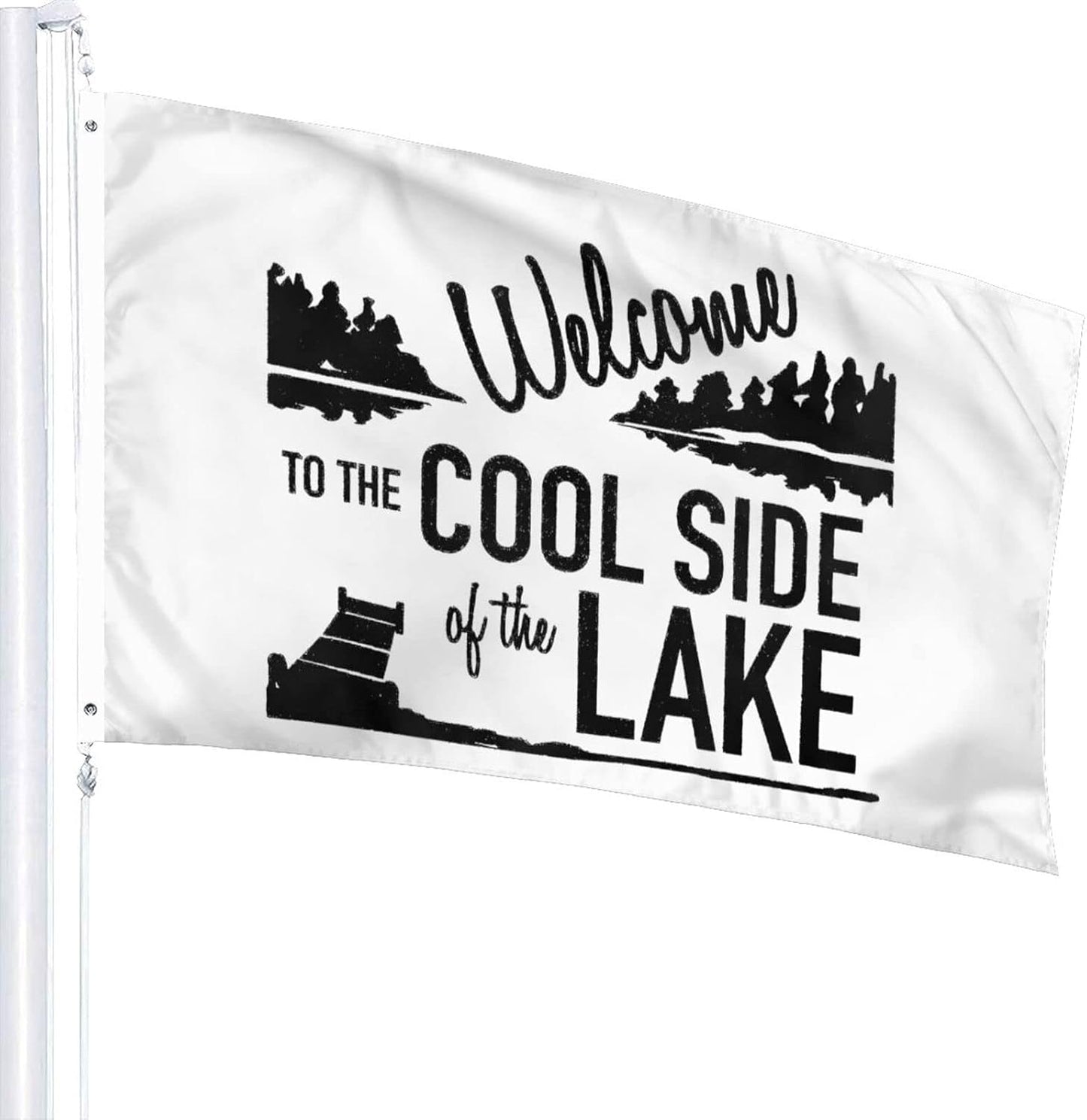 Bandera bienvenida lago 3x5ft ojales latón decoración