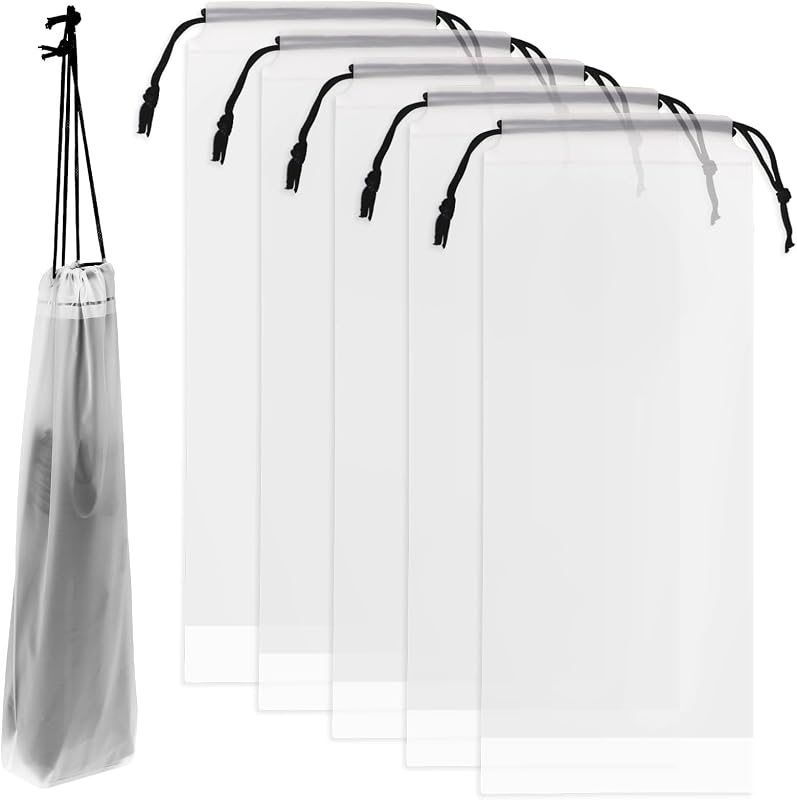 6 bolsas paraguas transparentes reutilizables 12.6x5pulg