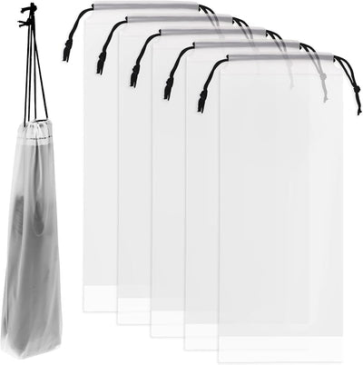 6 bolsas paraguas transparentes reutilizables 12.6x5pulg