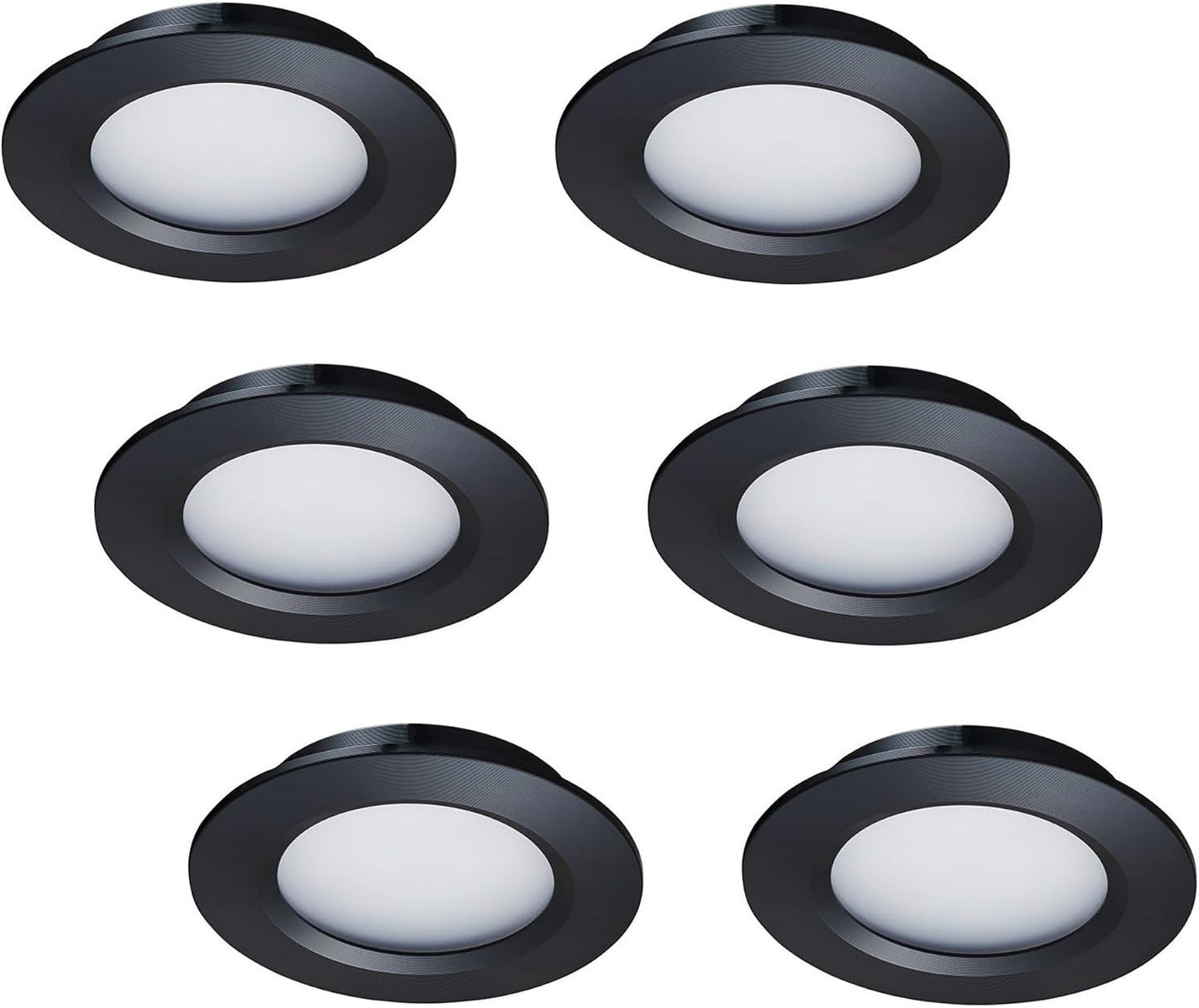 Luces LED 12V para caravana barco 2800K 300lm negro 6 pzas
