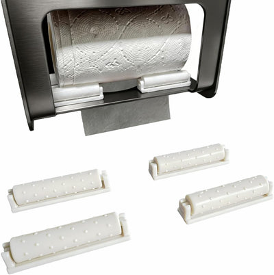 4 Rodillos Papel Higiénico con Ruedas Suaves para Soportes Cerrados
