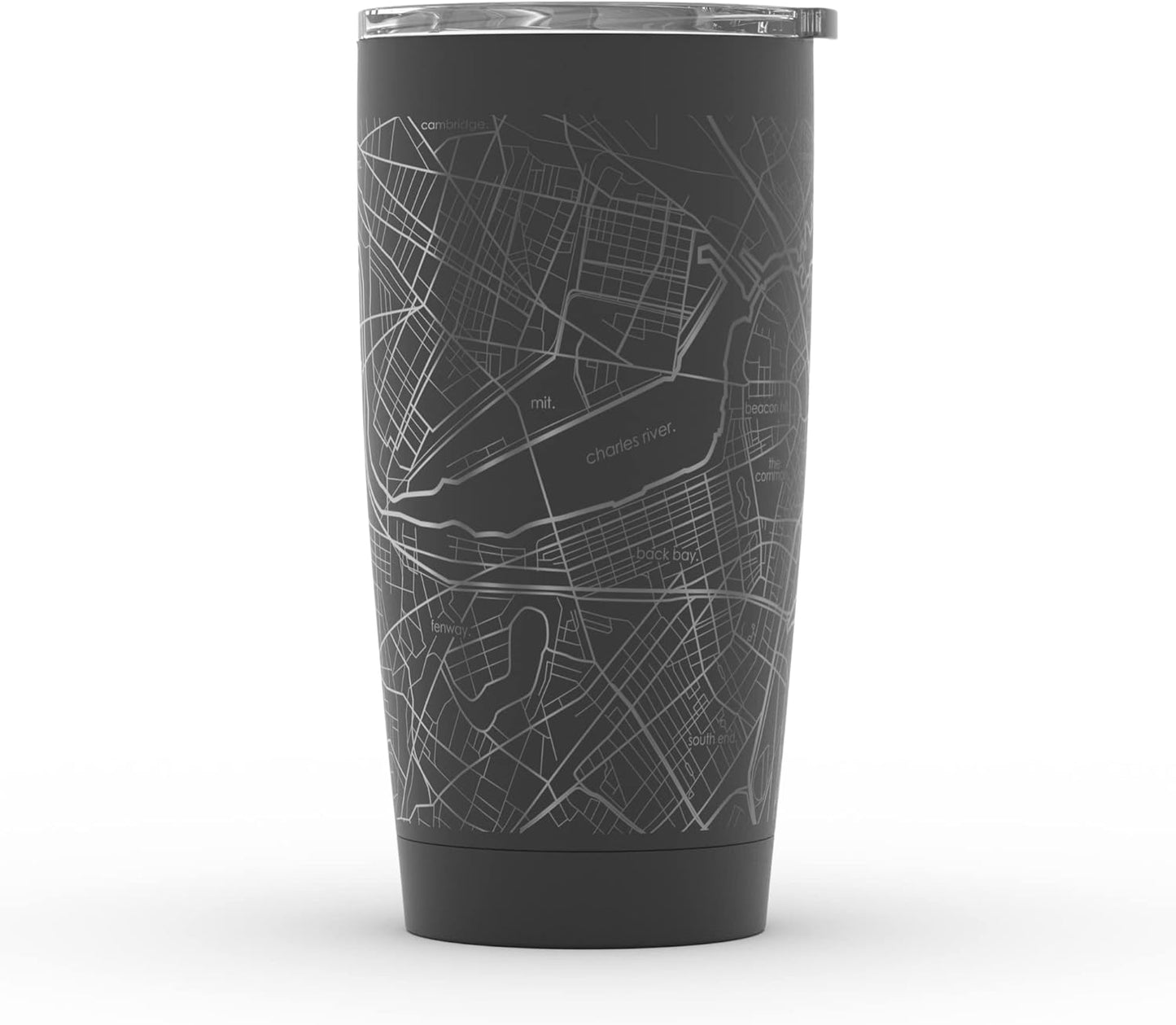 Vaso térmico acero inox grabado mapa Boston 20oz negro
