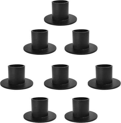 Portavelas cónico mate negro juego 8 decoración hogar