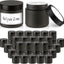 Tarros vidrio 2oz con tapas negras set 48 para crema loción