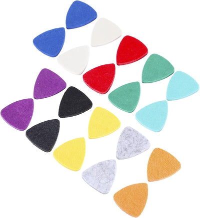 20 Pzas Púas Ukelele Fieltro Corazón con Estuche 10 Colores