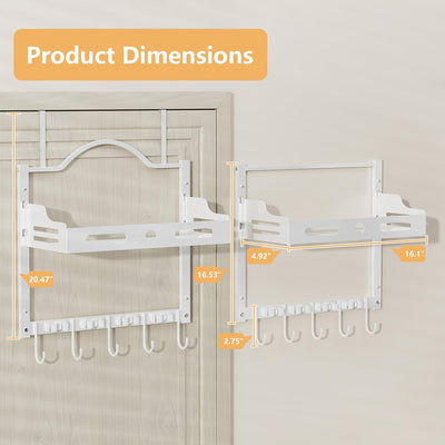 Soporte pared 2en1 para escoba trapeador con ganchos