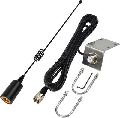 Antena VHF marina perfil bajo 156-163MHz acero inox RG-58 16.4pies