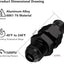 Adaptador compresión 6an a 5/16 pulg aluminio negro