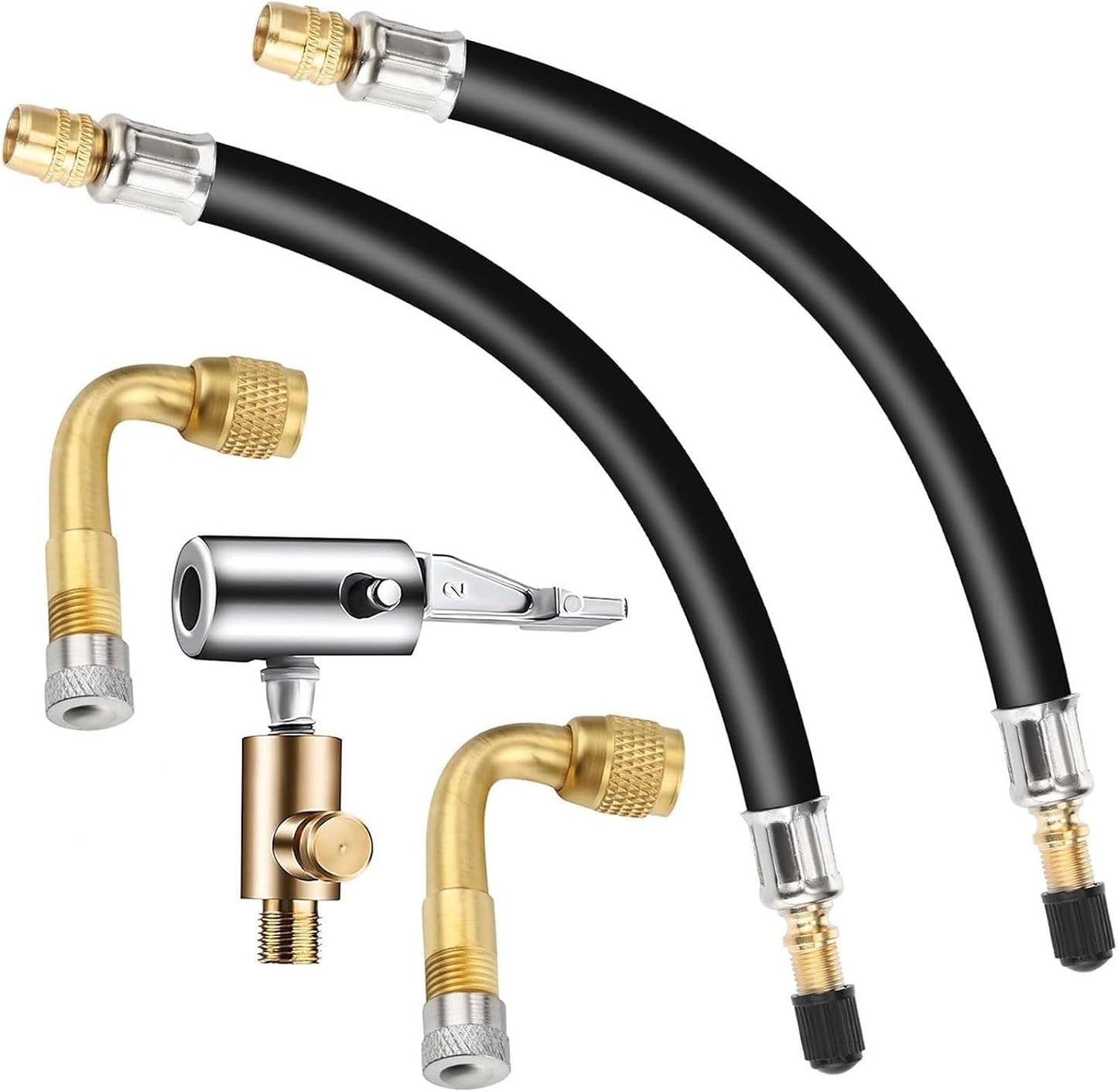 5 Extens. Válvula Neumático 8.25" Latón 90 Grados