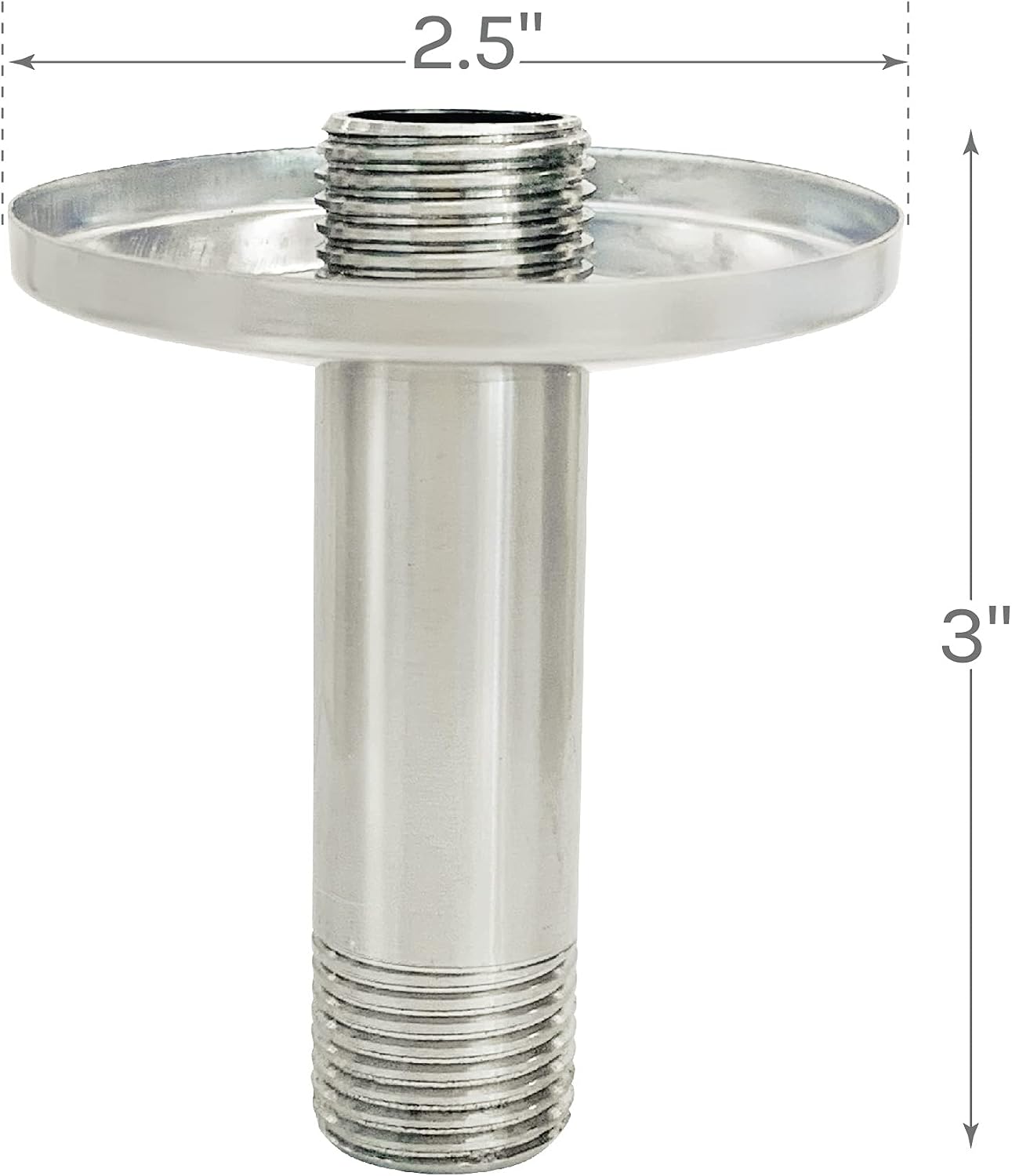 Brazo ducha níquel cepillado 3pulg para lluvia techo