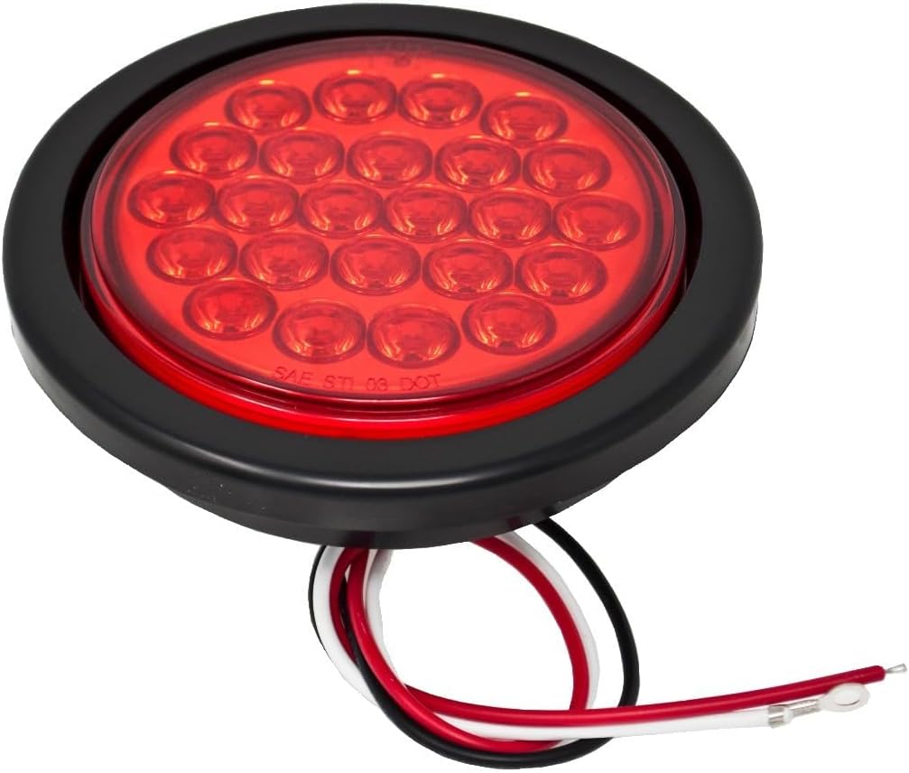 Luz trasera 4pulg redondo 24led 3cables coleta camiones