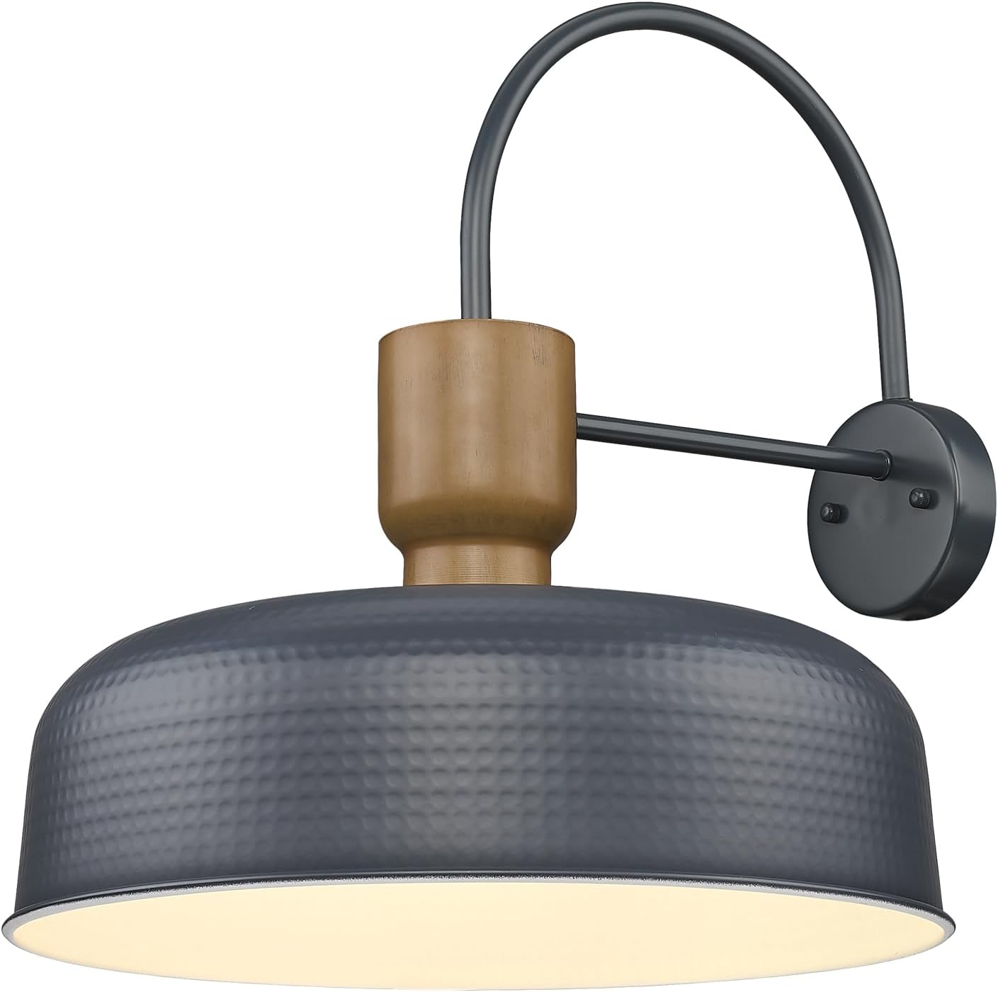 Lámpara domo 18pulg metal martillado azul para pared