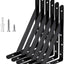 Soportes pared acero estantes 16x10" 3 pares negro
