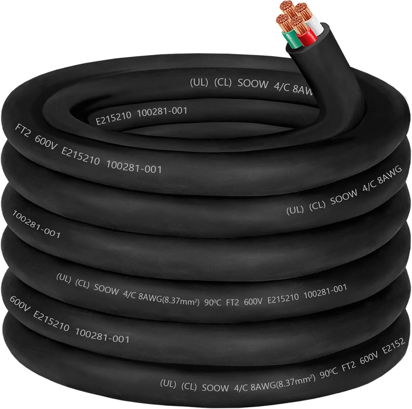 Cable SOOW 8 AWG 600V 4 conductores soldadora EV