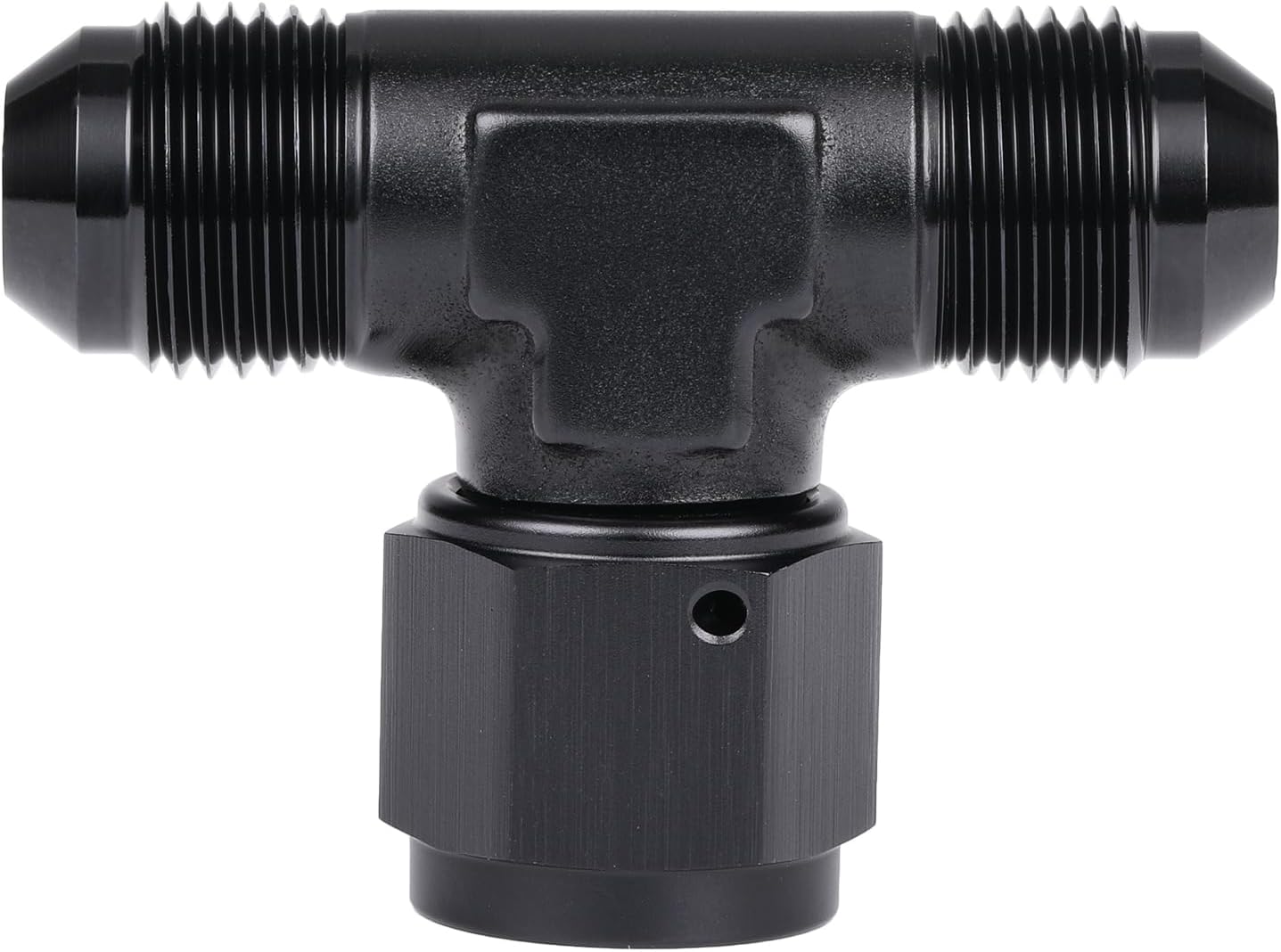 Adaptador Tee T AN8 Aluminio Negro con Giratorio