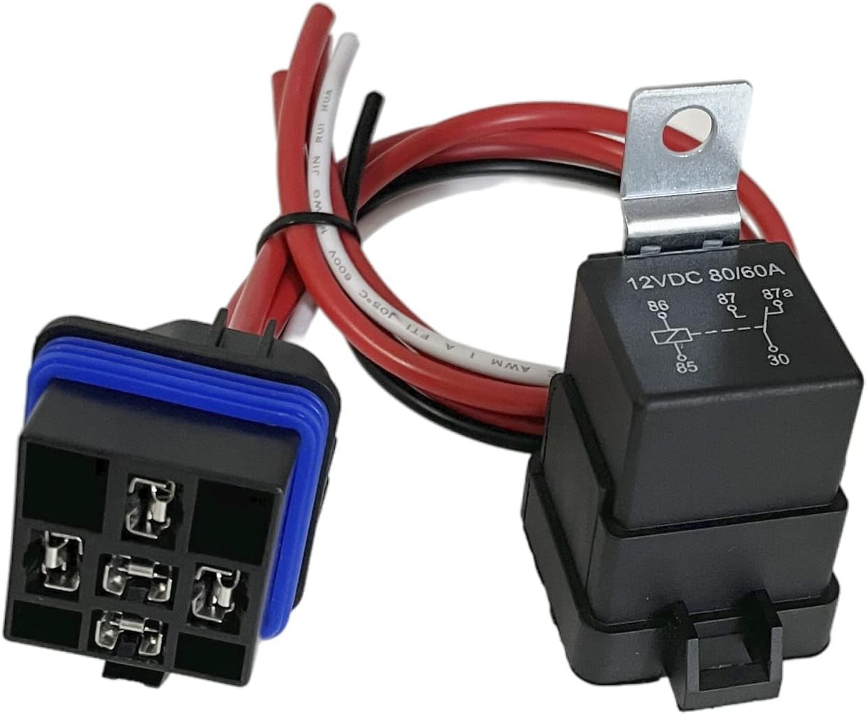 Relé automotriz impermeable 60/80A 12V 5Pin cables cobre