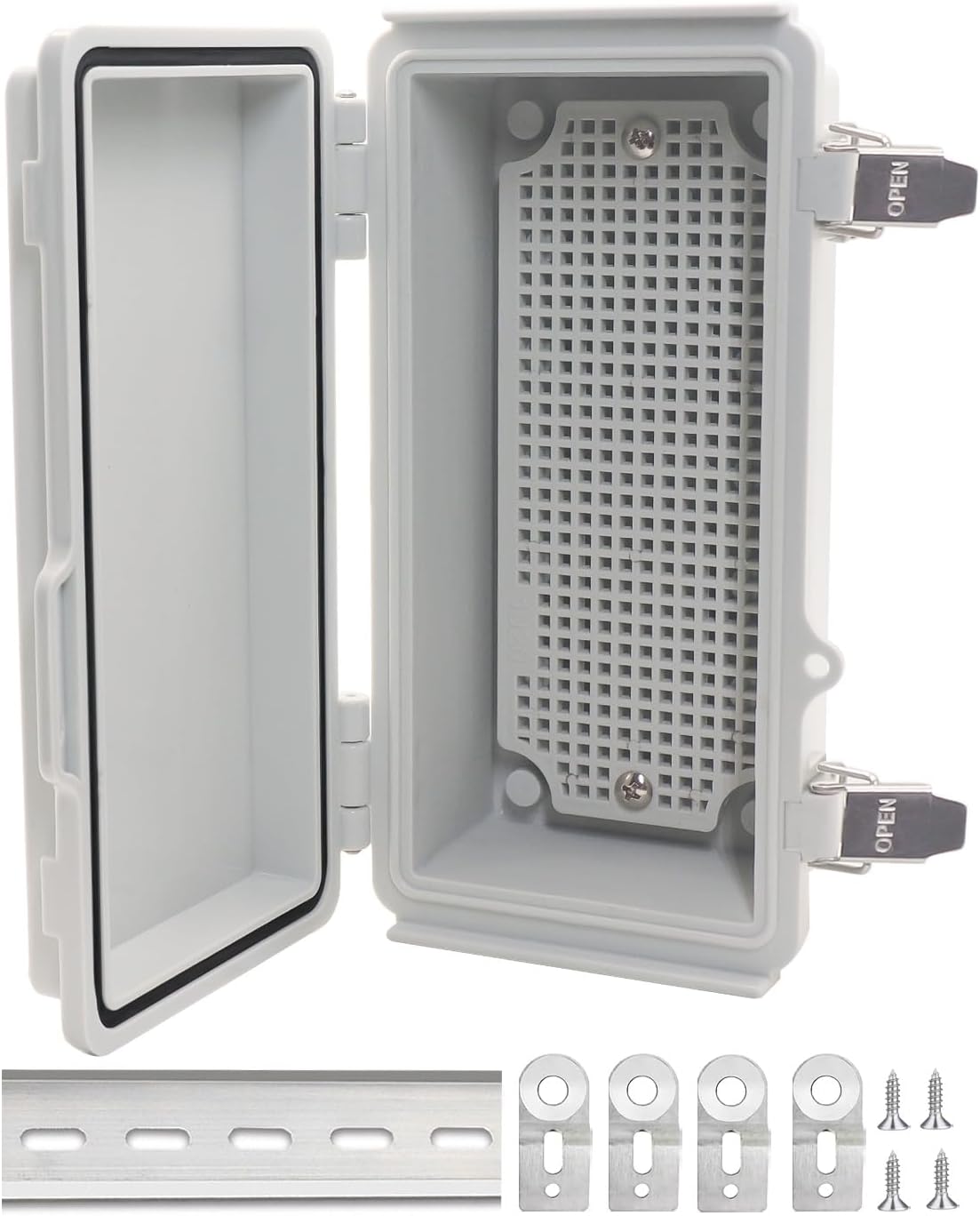 Caja eléctrica impermeable IP67 plástico ABS gris 7.9pulg