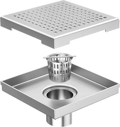 Drenaje ducha cuadrado 6pulg acero inox 304 cepillado negro