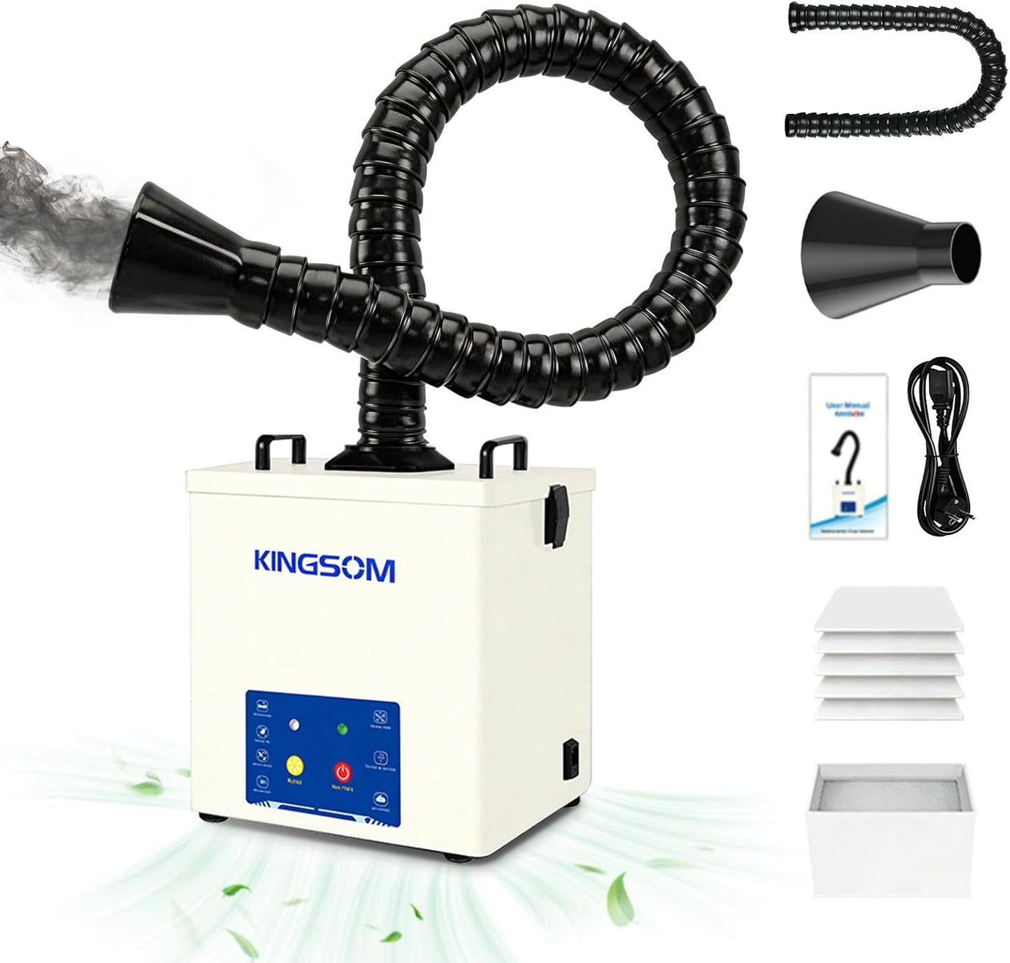 Extractor humos soldadura 100W filtro HEPA H13 blanco