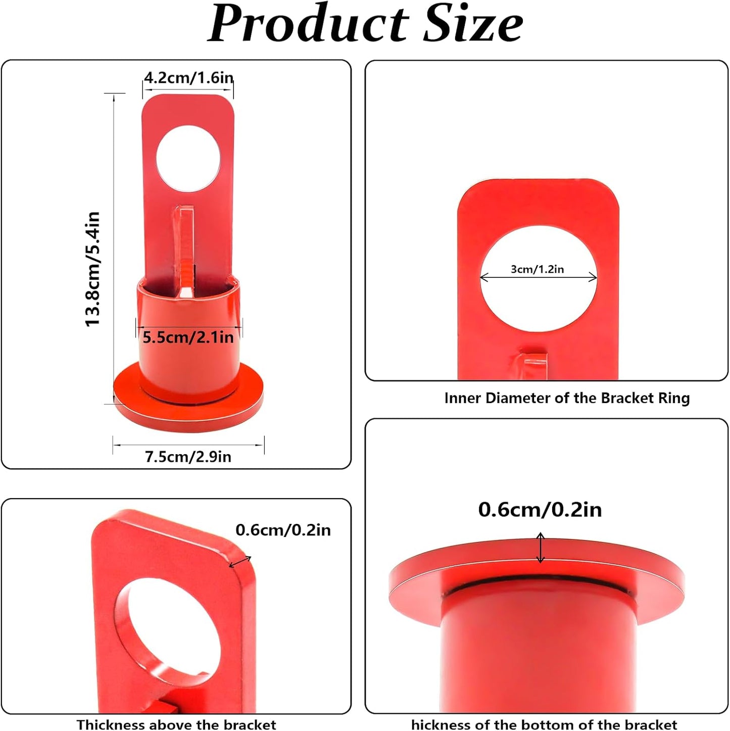 Soporte quinta rueda acero duradero 500lb color rojo