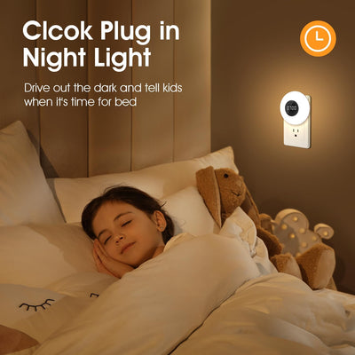 Reloj luz nocturna con temporizador para niños