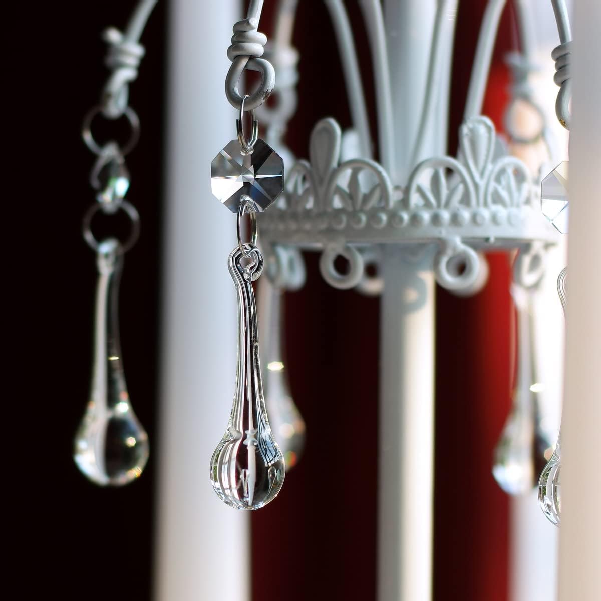 12 Pzas Prismas Cristal Gota Lluvia Candelabro