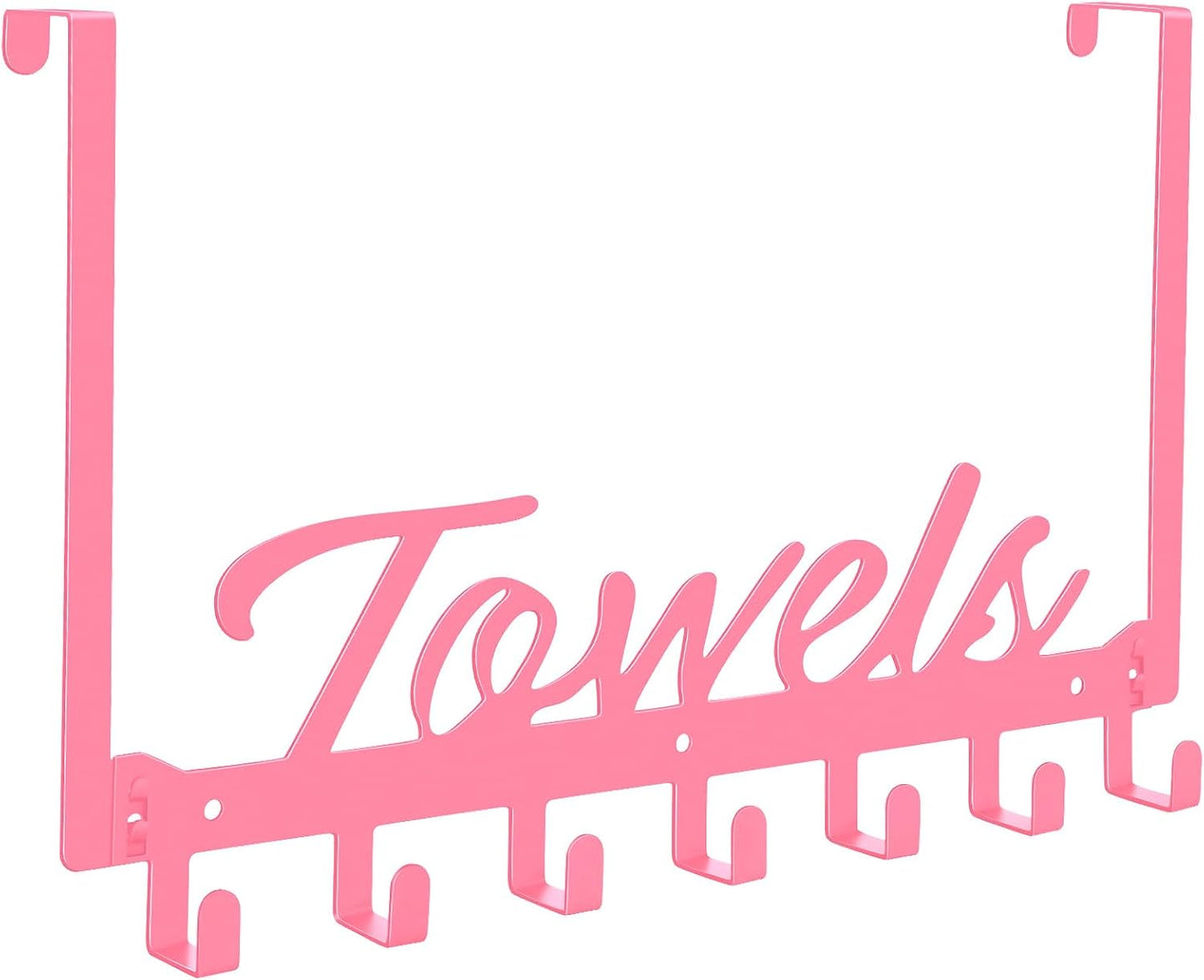 Ganchos puerta toallero 7uds para baño dormitorio cocina rosa