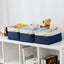 Canasta tela plegable 14x10x7" 3uds blanco y azul jean