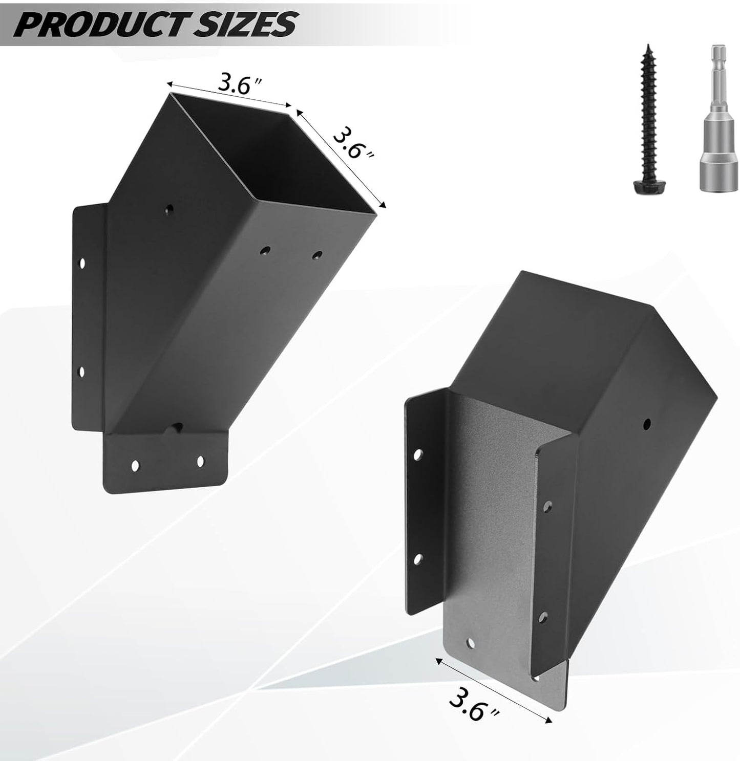 8 Soportes Pérgola Ángulo 45° para Madera 4x4"