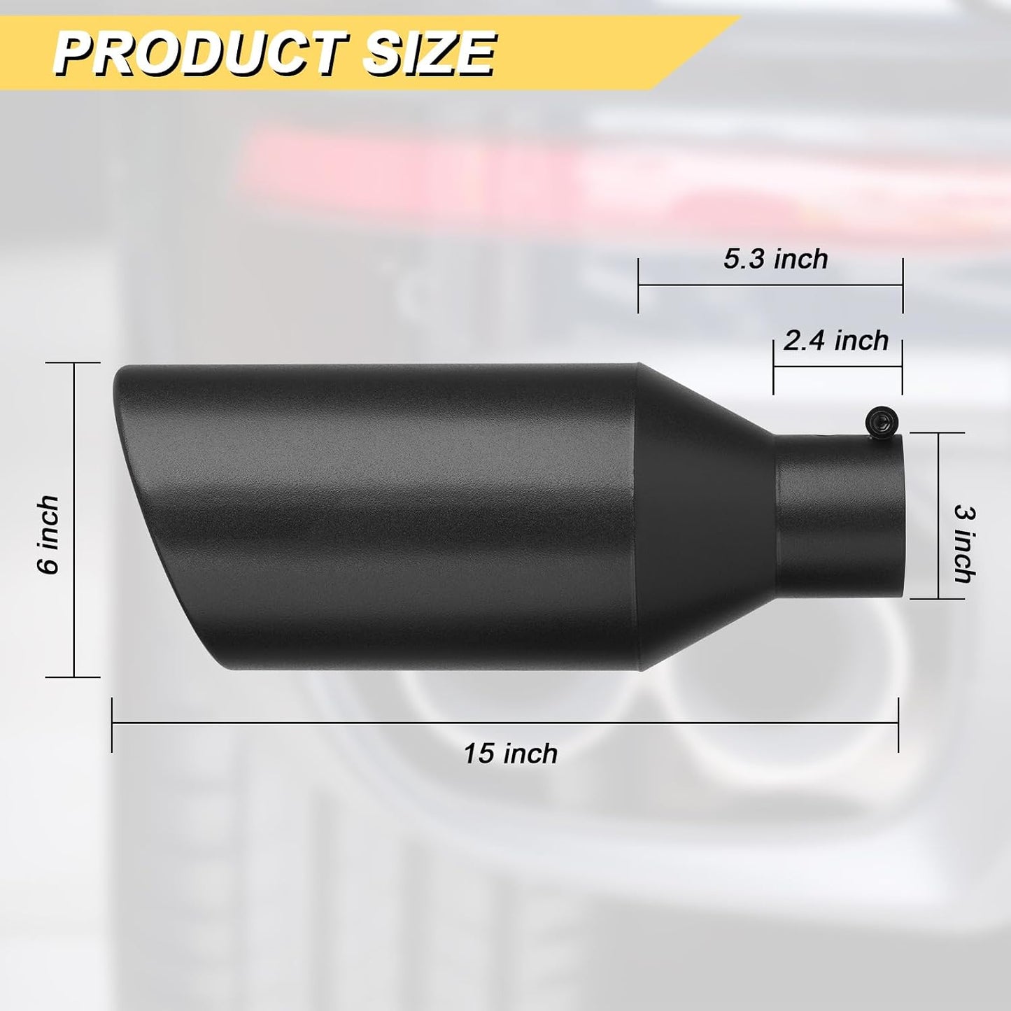Tubo cola escape acero inox 3x6" 15" atornillado