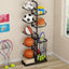 Estante deportivo para 7 bolas y baloncesto 57.5pulg negro