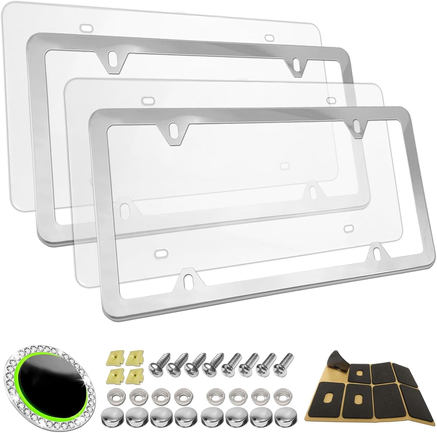 2 Pack Protectores Matrícula Acrílico Inox